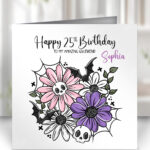 18851 skellie flower personalised gothic card 1