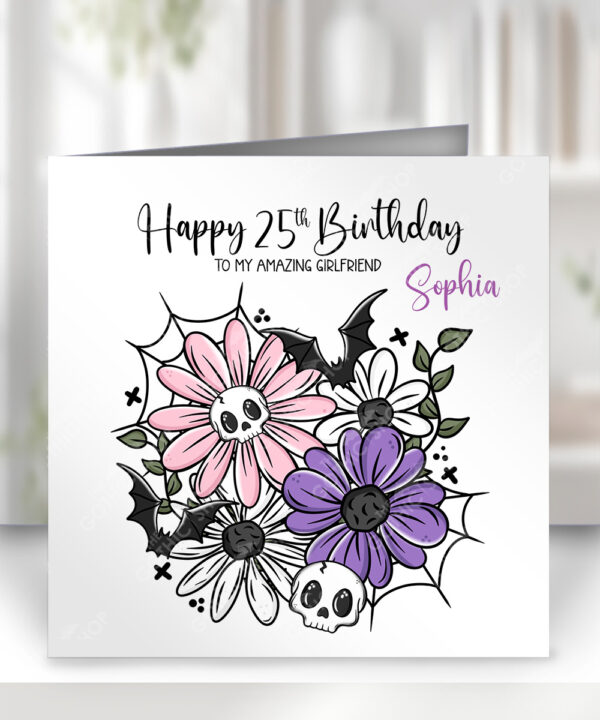 18851 skellie flower personalised gothic card 1
