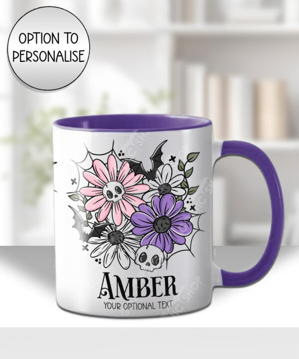 18852 skellie flower personalised gothic mug 1