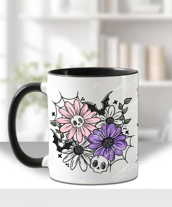 18852 skellie flower personalised gothic mug 3