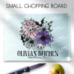 18858 skellie flower personalised gothic chopping board 1