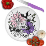 18859 skellie flower personalised gothic chopping board 1