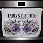 18860 skellie flower personalised gothic towel 1