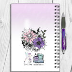 18862 skellie flower personalised gothic notebook 2