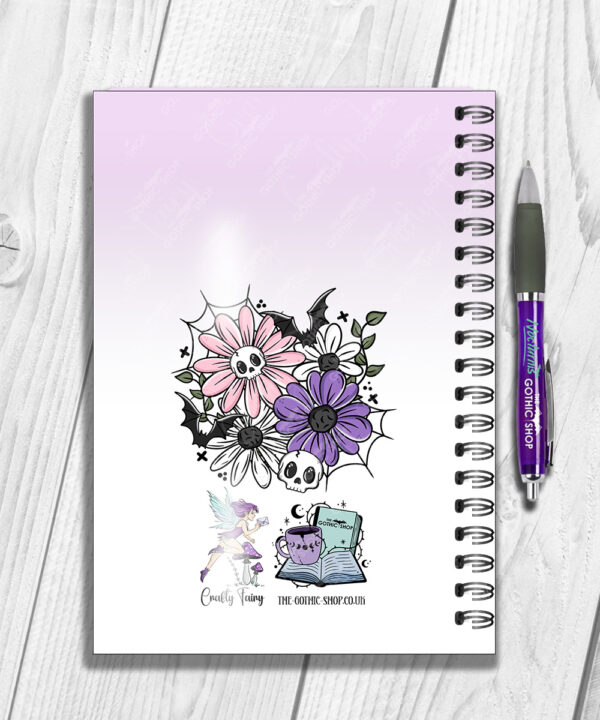 18862 skellie flower personalised gothic notebook 2