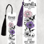18865 skellie flower personalised gothic bookmark 1
