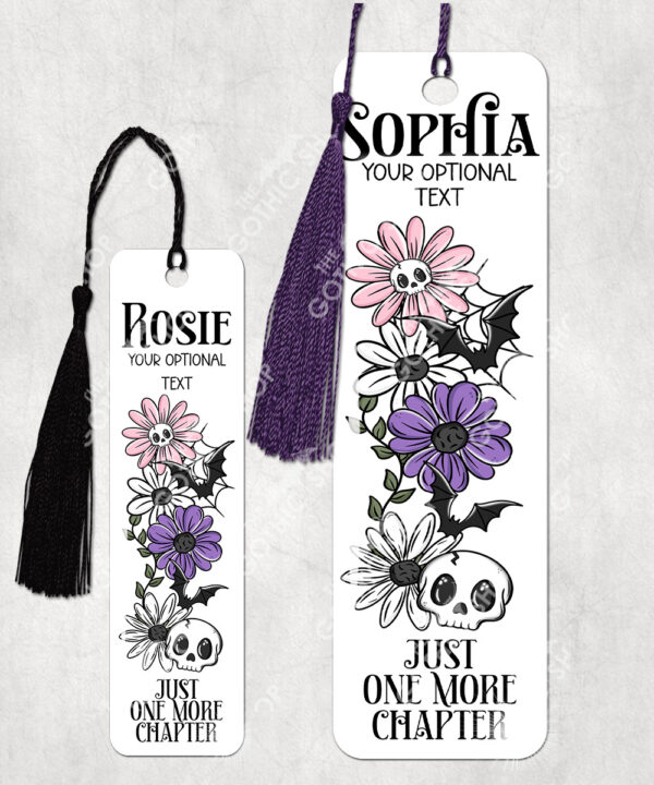 18865 skellie flower personalised gothic bookmark 1