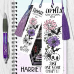 18865 skellie flower personalised gothic bookmark 2