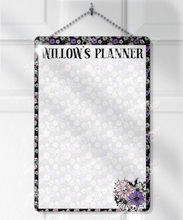 18868 skellie flower personalised gothic metal planner 1