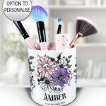 18869 skellie flower personalised gothic pen pot 2