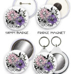 18872 skellie flower personalised gothic keyring mirror 1