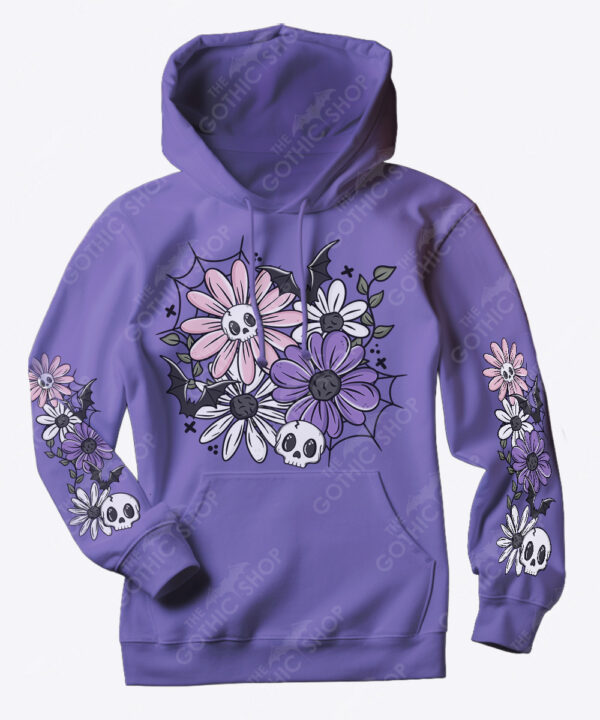 18878 skellie flower personalised gothic hoodie 1