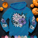 18878 skellie flower personalised gothic hoodie 5