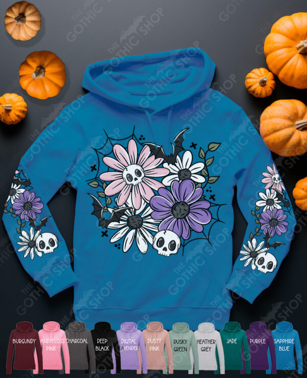 18878 skellie flower personalised gothic hoodie 5