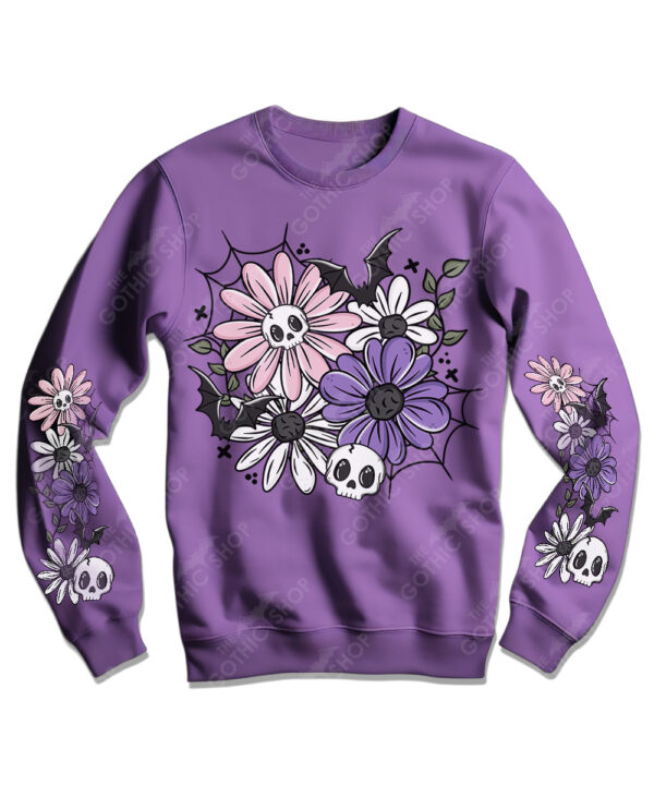 18879 skellie flower personalised gothic sweatshirt 5