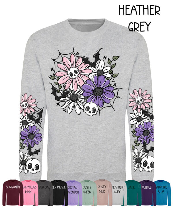 18879 skellie flower personalised gothic sweatshirt 6
