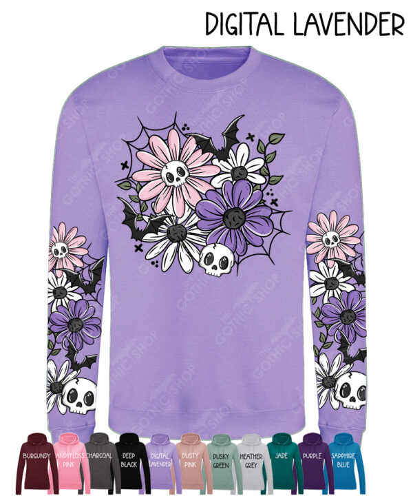 18879 skellie flower personalised gothic sweatshirt
