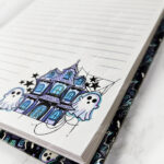 ghosts & purple haunted mansion a5 refillable notepad gothic stationery