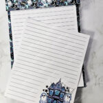 ghosts & purple haunted mansion a5 refillable notepad gothic stationery