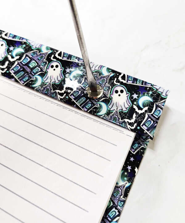 ghosts & purple haunted mansion a5 refillable notepad gothic stationery