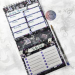 purple gothic romance weekly planner notepad stationery for book lover