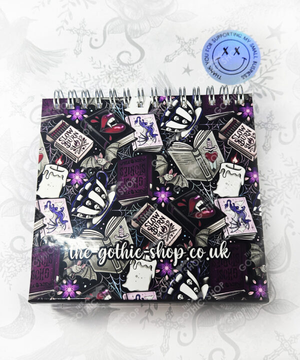 purple gothic romance weekly planner notepad stationery for book lover