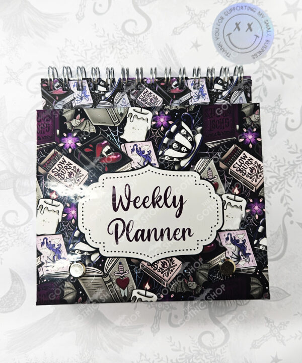 purple gothic romance weekly planner notepad stationery for book lover