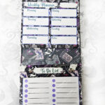 purple gothic romance weekly planner notepad stationery for book lover