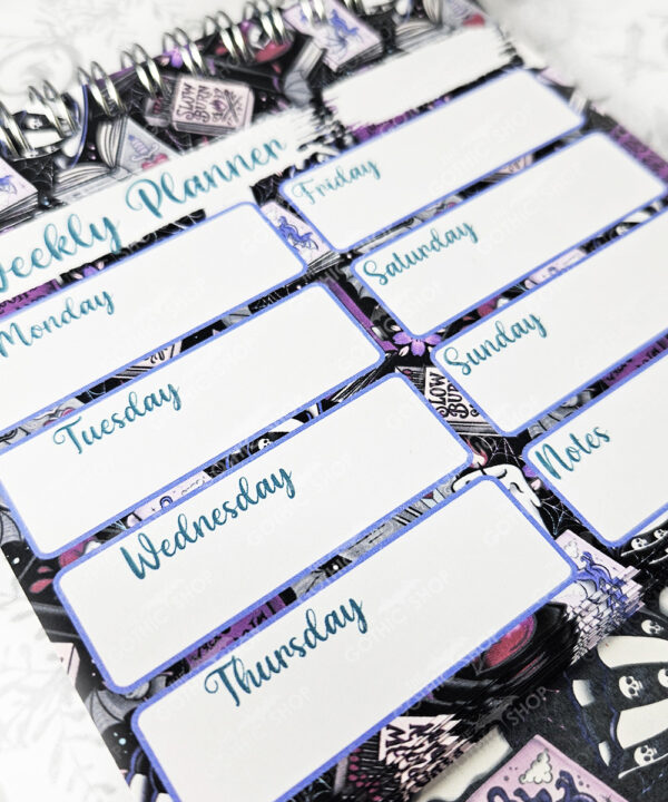 purple gothic romance weekly planner notepad stationery for book lover