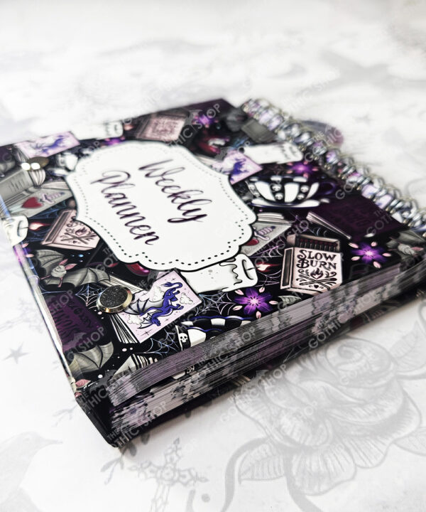 purple gothic romance weekly planner notepad stationery for book lover