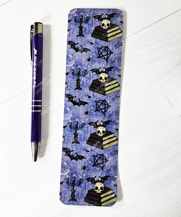 18941 gothic purple bookmark rpa skull books