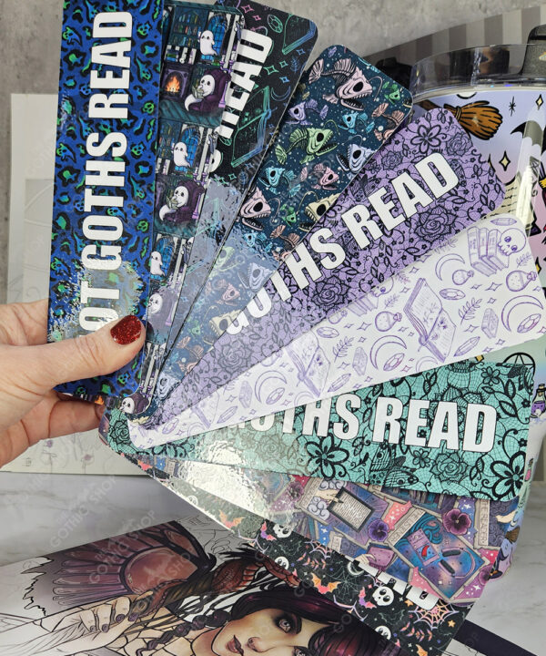 spell books purple doodle sketches white gothic bookmark for book lover