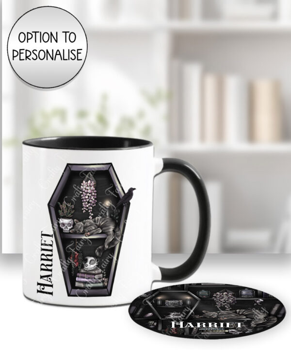 18957 personalised witchy curios cat mug coaster 1