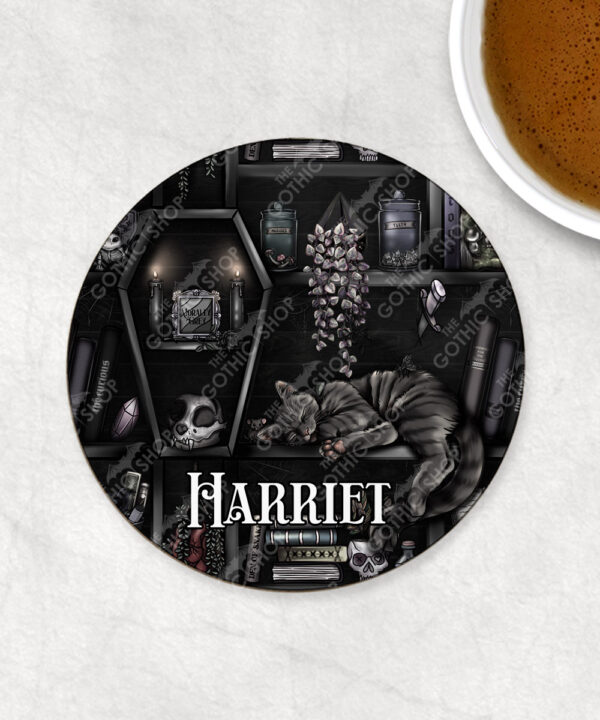18958 personalised witchy curios cat coaster 1