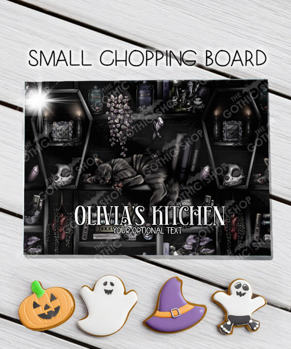 18962 personalised witchy curios cat chopping board 1
