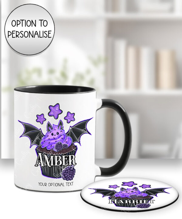 18969 personalised berry bat gothic mug coaster 2