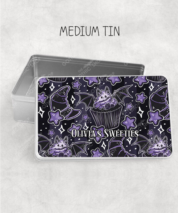 18973 personalised berry bat cupcake sweets storage tin 1