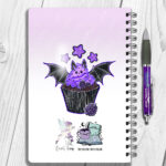 18977 personalised berry bat cupcake gothic notebook 2