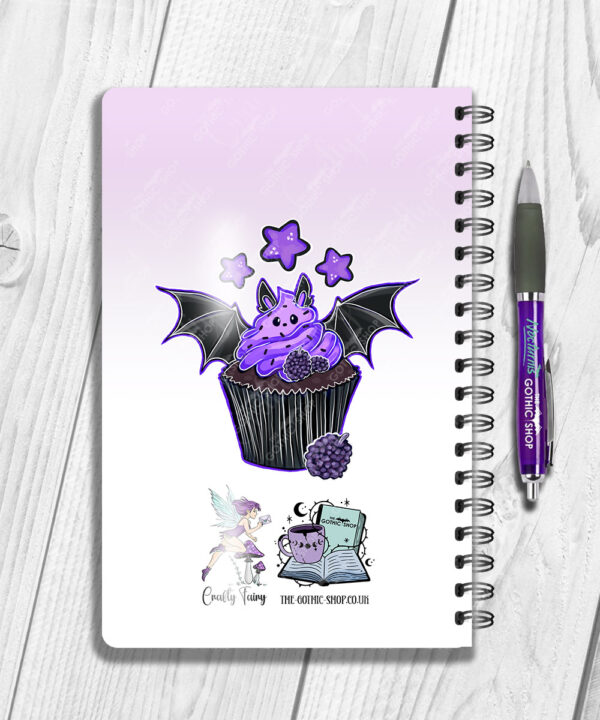 18977 personalised berry bat cupcake gothic notebook 2
