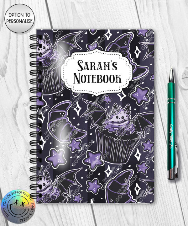18978 personalised berry bat cupcake notebook 1