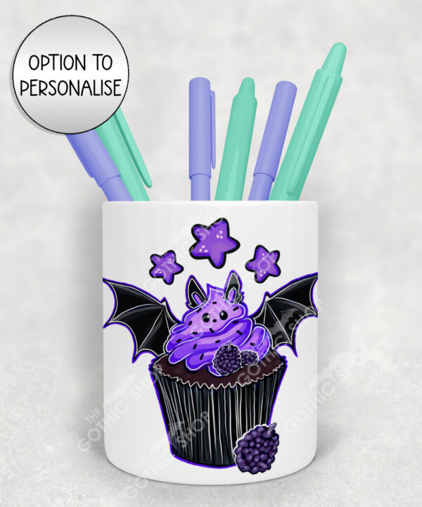 18982 personalised berry bat cupcake pen holder 2