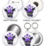 18984 personalised berry bat cupcake badge keyring 1