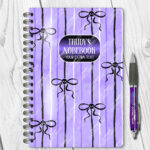 18987 personalised purple bow skull notebook 1