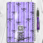 18987 personalised purple bow skull notebook 3