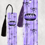 18988 personalised purple bow skull bookmark 1