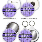 18990 personalised purple bow skull keyring mirror 2