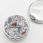 wuthering heights gothic romance round pill box with option to personalise