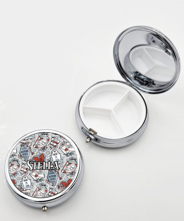 wuthering heights gothic romance round pill box with option to personalise