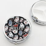 wuthering heights gothic romance round pill box with option to personalise
