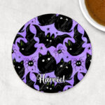 19013 fluffy cats bats gothic coaster 1